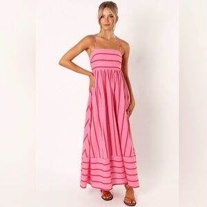 Petal & Pup Pink Striped Maxi Dress